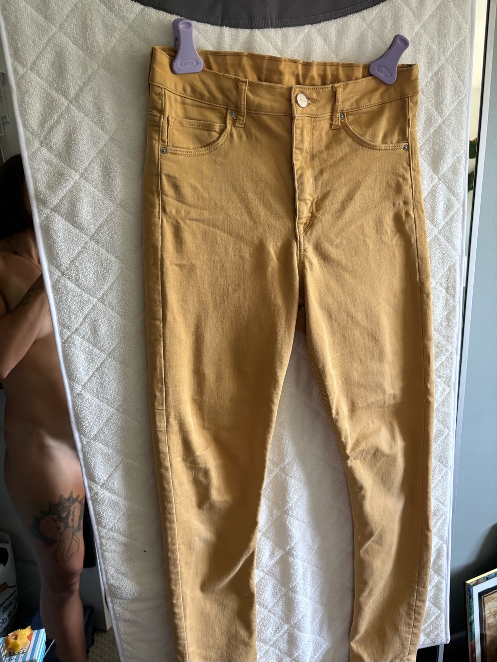 High-Waist Mustard Yellow Skinny Jeans